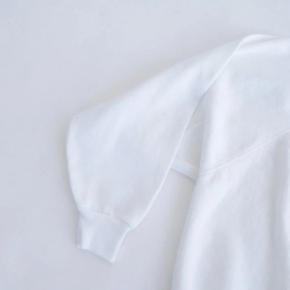 Vintage Hanes Her Way White Embroiders Yellow Sunflower Collared Crew Sweater 2X - Picture 7 of 9